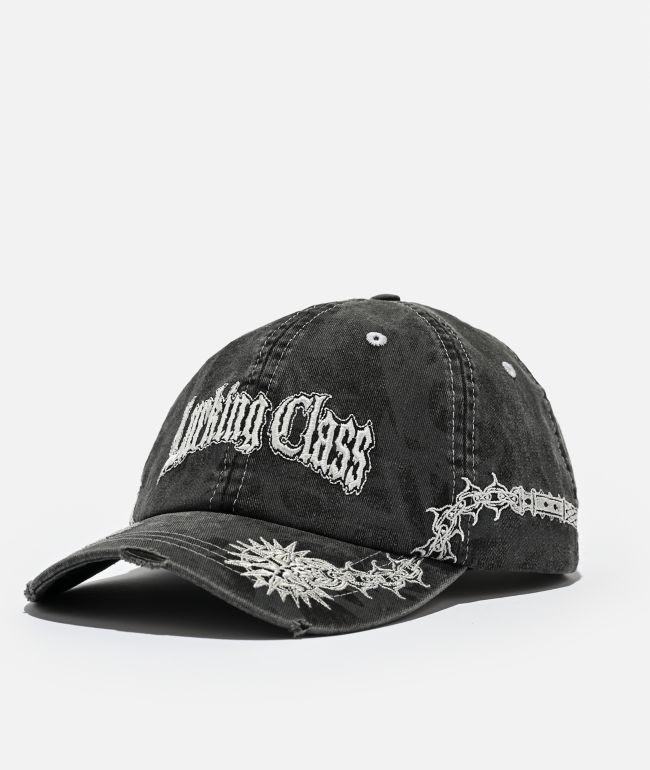 Lurking Class by Sketchy Tank Maced Black Wash Strapback Hat - Lurking Class by Sketchy Tank