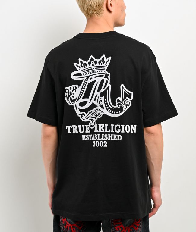 True Religion Crest Logo Black T-Shirt - True Religion
