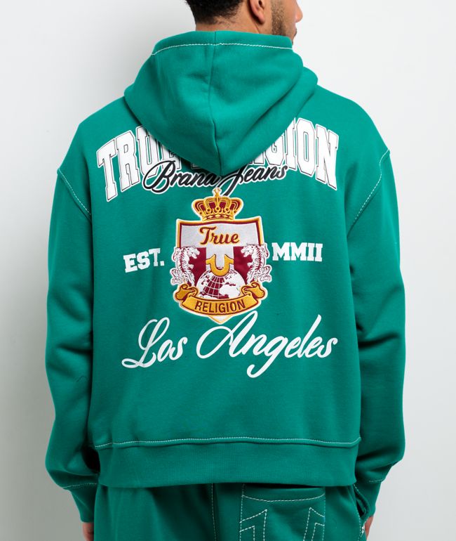 True Religion Crest Big T Oak Leaf Zip Hoodie - True Religion
