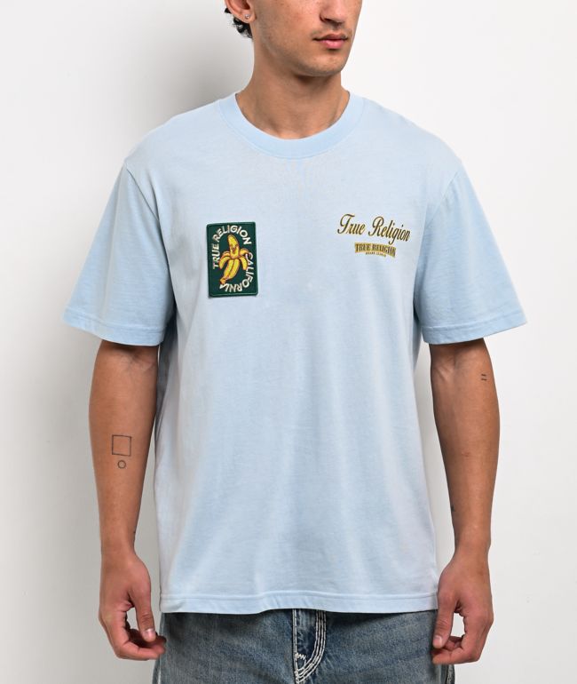True Religion Orchard Stamps Baby Blue Heavyweight T-Shirt - True Religion