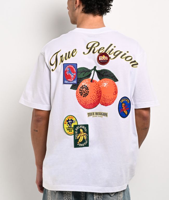 True Religion Orchard Stamps White Heavyweight T-Shirt - True Religion