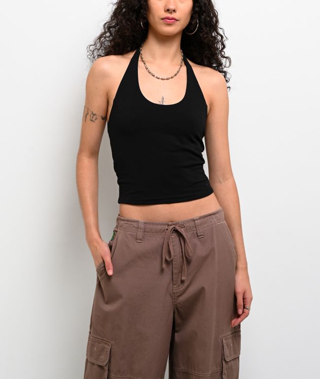 Freeworld Clover Black Halter Top - Freeworld