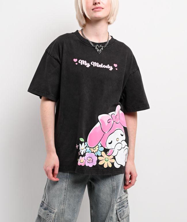 Hello Kitty® & Friends | A.LAB My Melody™ Pink Ribbon Black T-Shirt - Hello Kitty And Friends
