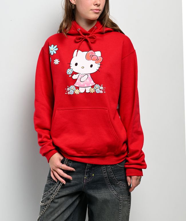 Hello Kitty® & Friends | A.LAB Hello Kitty Pink Ribbon Red Hoodie - Hello Kitty And Friends