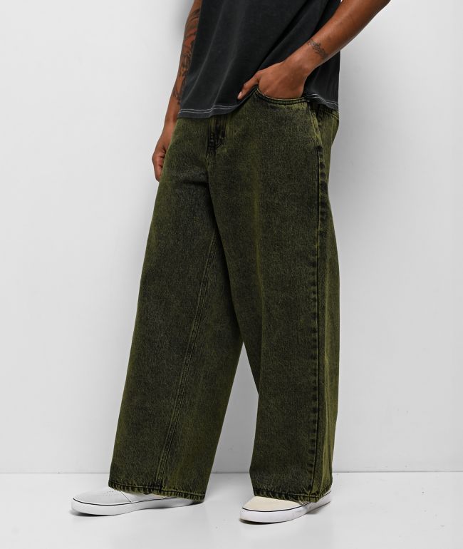 Empyre Ramp Green Wash Ultra Wide Skate Jeans - Empyre