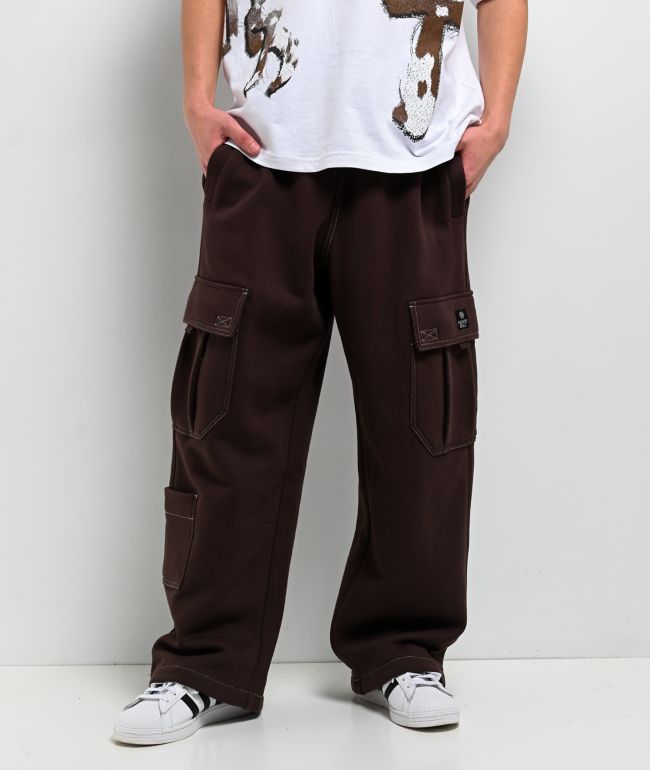 Ninth Hall Stash Brown Baggy Cargo Sweatpants - 