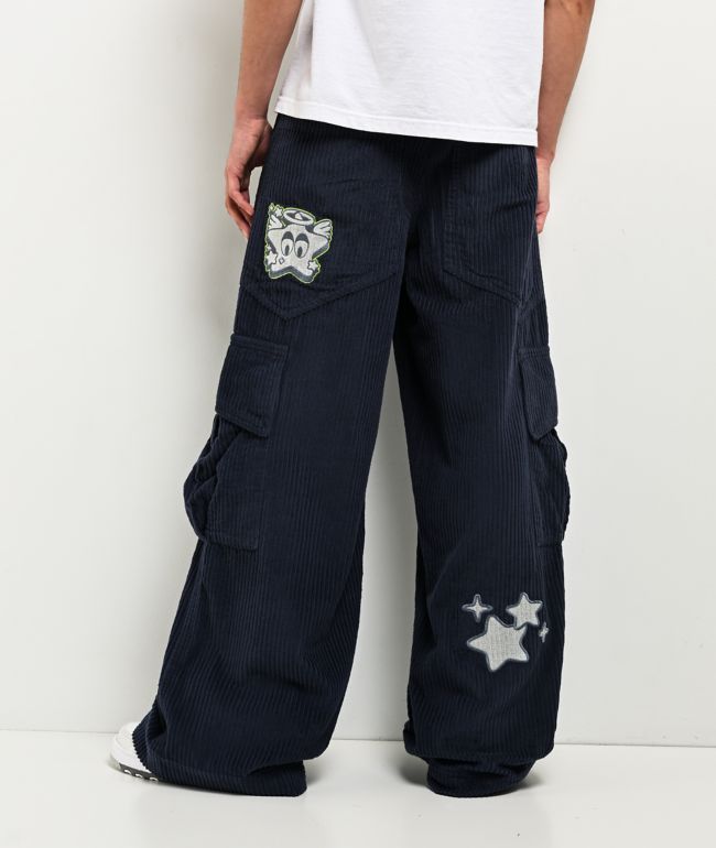 A.LAB Mega Rave Indigo Corduroy Cargo Pants - A.LAB