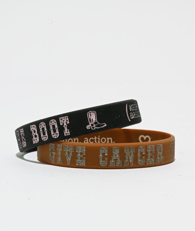 Keep A Breast Foundation Give Cancer The Boot Saddle Brown & Black Mini 2 Pack Bracelets - Keep A Breast Foundation
