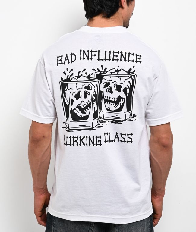 Lurking Class by Sketchy Tank Bad Influence White T-Shirt - Lurking Class by Sketchy Tank