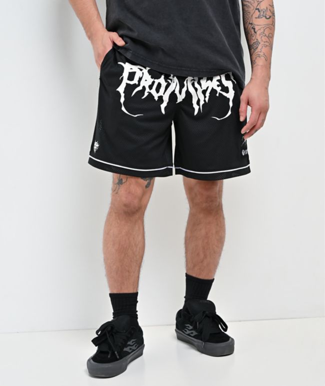 Broken Promises Arachnid Black Mesh Shorts - Broken Promises