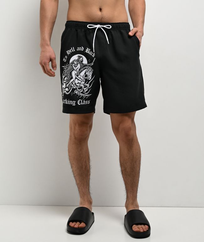 Lurking Class by Sketchy Tank To Hell And Back Black Board Shorts - Lurking Class by Sketchy Tank