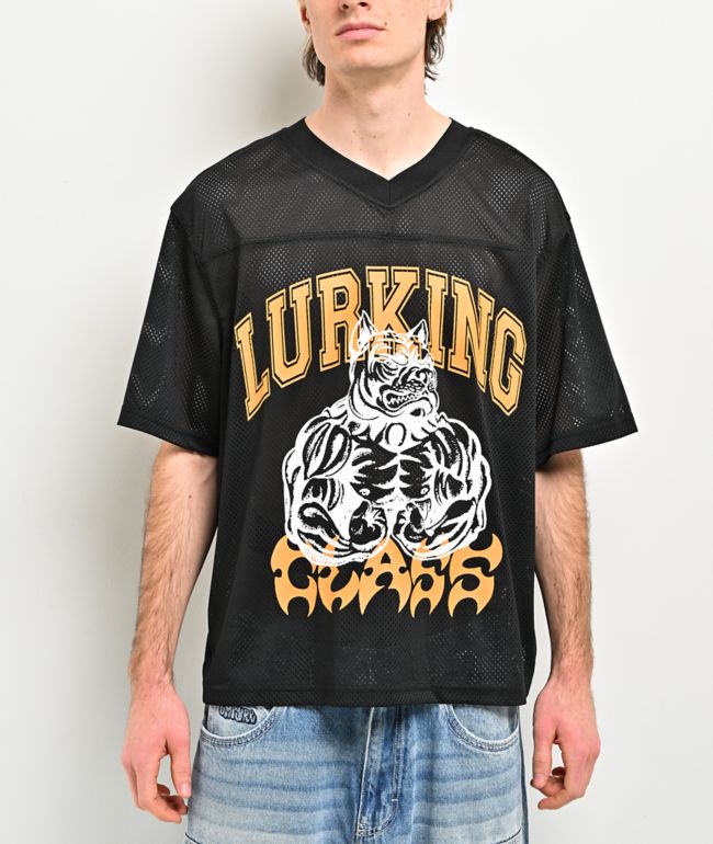 Lurking Class by Sketchy Tank Class Of 86 Black Crop Football Jersey - Lurking Class by Sketchy Tank