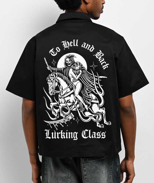 Lurking Class by Sketchy Tank To Hell And Back Black Quarter Zip Work Shirt - Lurking Class by Sketchy Tank