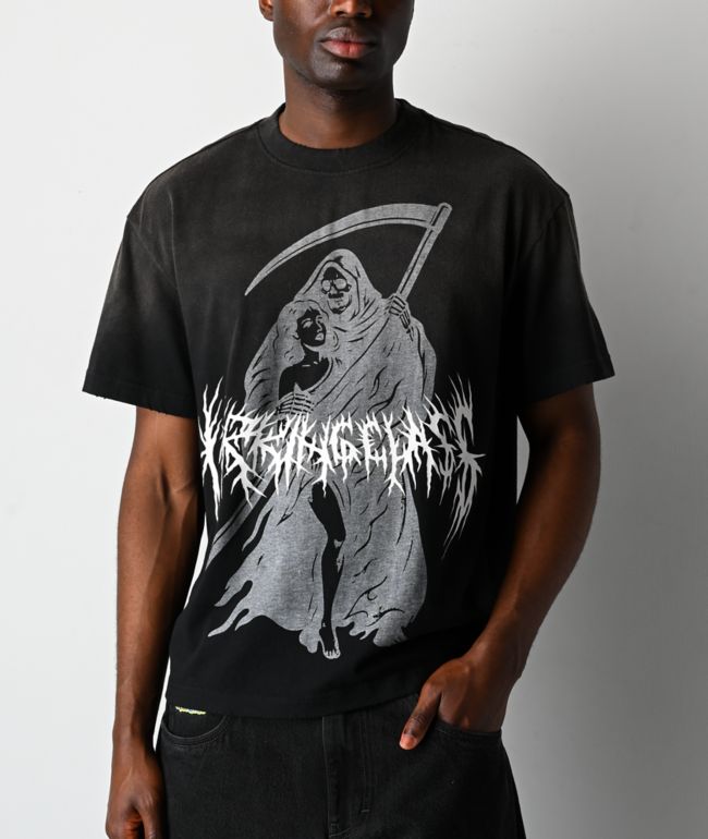 Lurking Class by Sketchy Tank Angel Of Death Black Wash Boxy T-Shirt - Lurking Class by Sketchy Tank