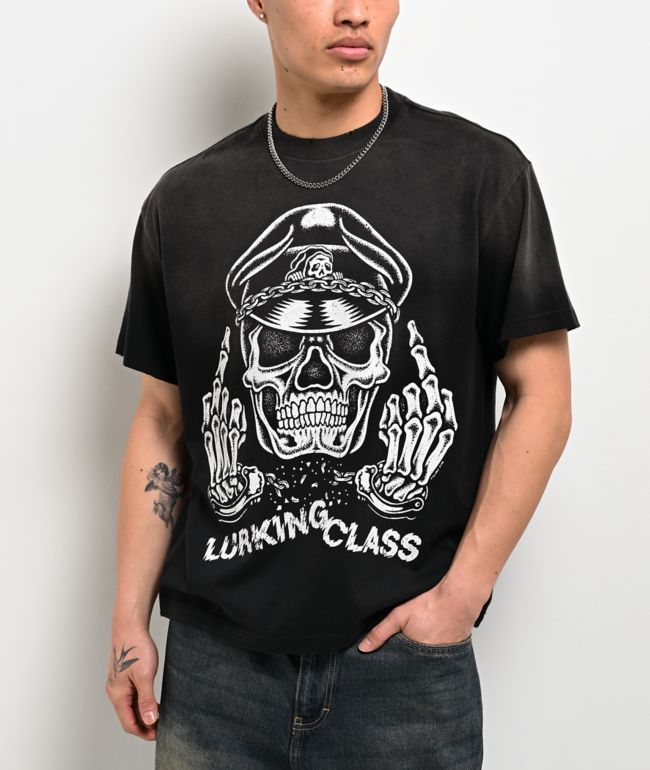 Lurking Class by Sketchy Tank Breaking The Law Black Wash T-Shirt - Lurking Class by Sketchy Tank