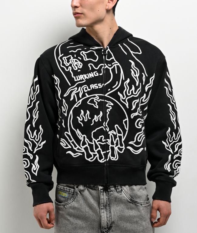 Lurking Class by Sketchy Tank Out Of Order Charcoal Wash Zip Hoodie - Lurking Class by Sketchy Tank