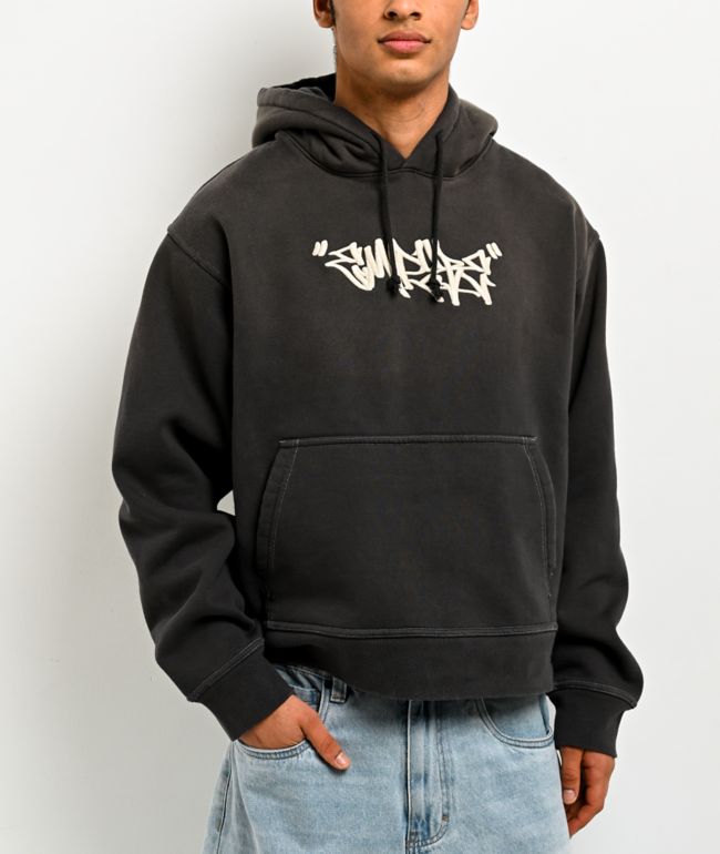 Empyre Hangnail Black Wash Crop Hoodie - Empyre