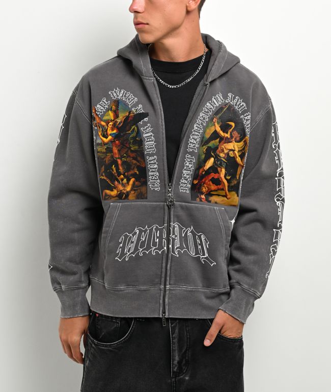 Vitriol Arches Grey Wash Zip Hoodie - Vitriol