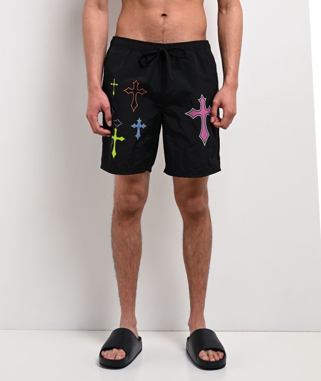 Ninth Hall Crosses Black Board Shorts - Ninth Hall