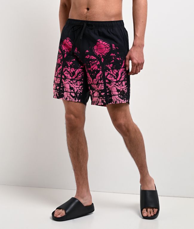 Ninth Hall Stained Glass Black Board Shorts - Ninth Hall
