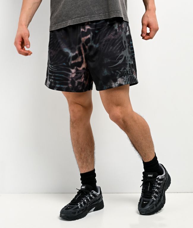 Vitriol Sixth Spawn Leopard Black Mesh Shorts - Vitriol