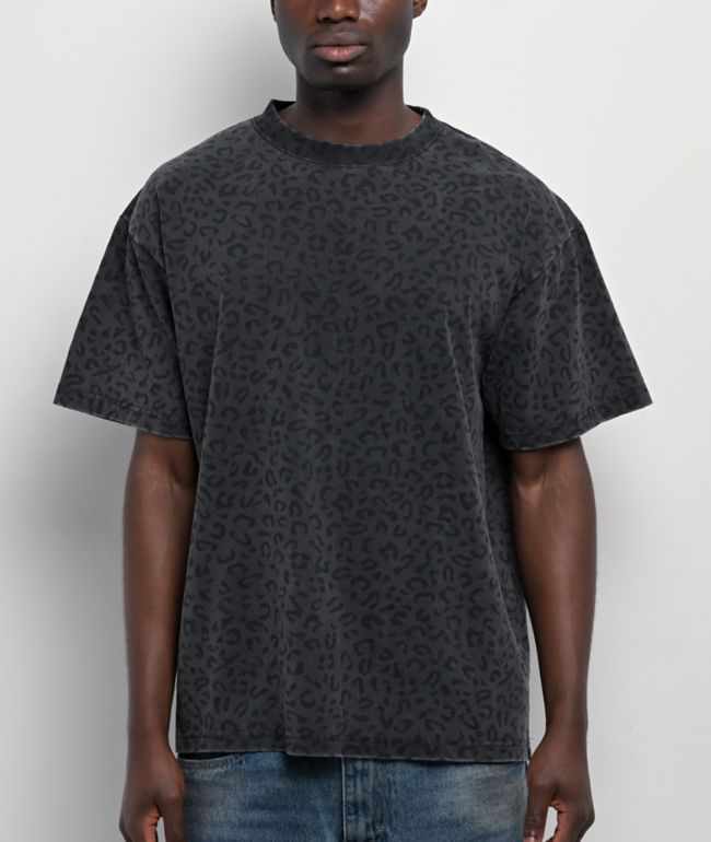 ITA Leopard Grey Heavyweight Boxy T-Shirt - ITA