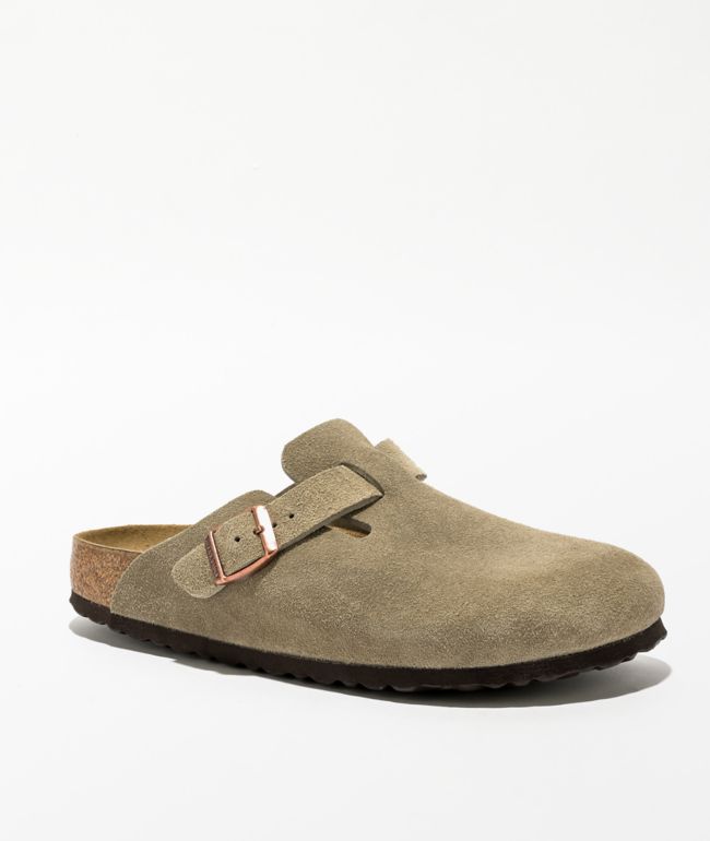 Birkenstock Women's Boston Soft Footbed Taupe Clogs - Birkenstock