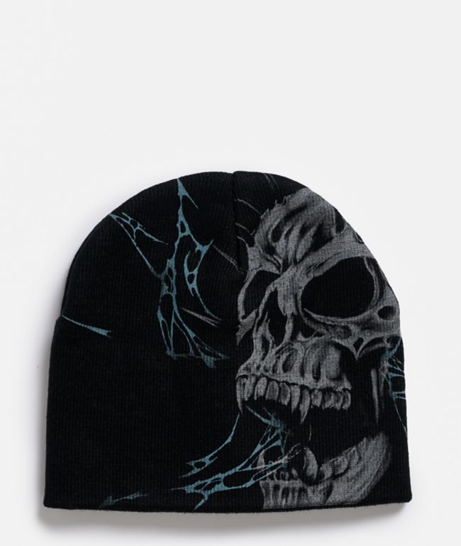 Vitriol Decay Black Skully Beanie - Vitriol