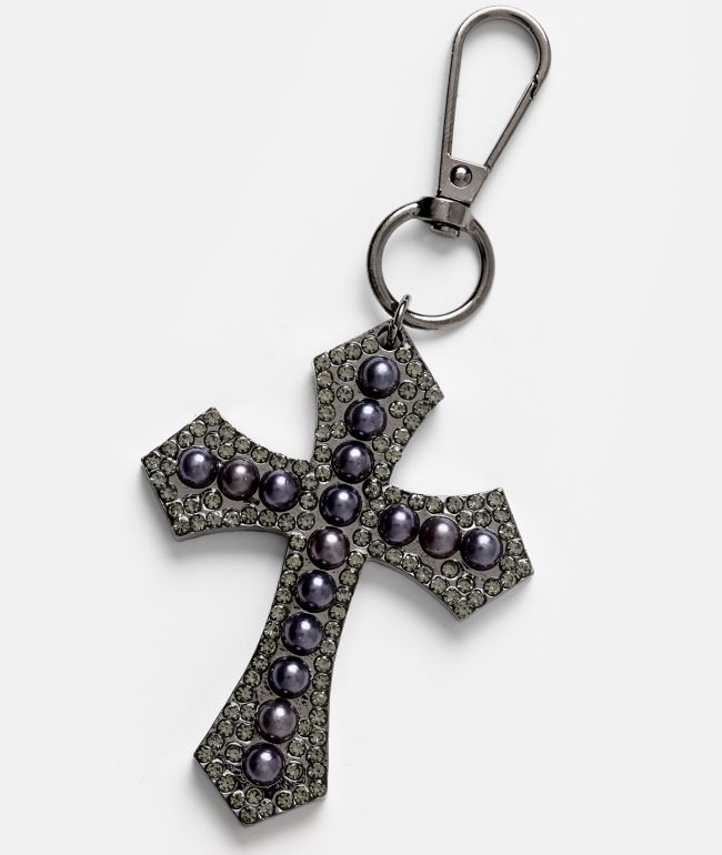 Ninth Hall Pearly Cross Bag Charm - Ninth Hall