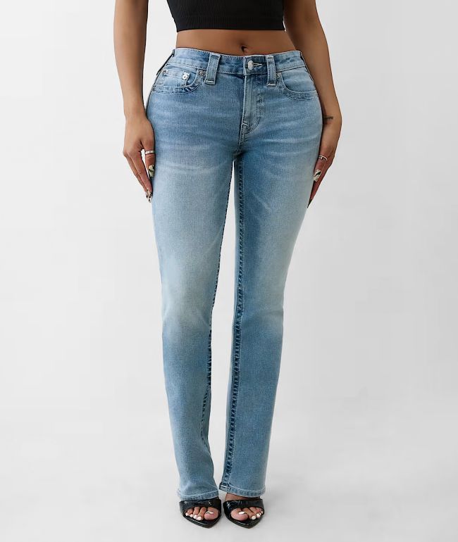 True Religion Billie Peak Spot Wash Straight  Leg Jeans - True Religion