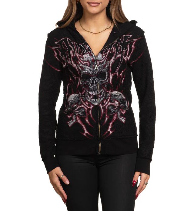 Affliction Iced Inferno Black Zip Hoodie - Affliction