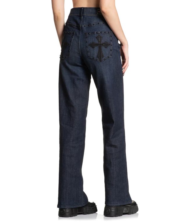 Affliction Twilight Blue Wash Straight Leg Jeans - Affliction