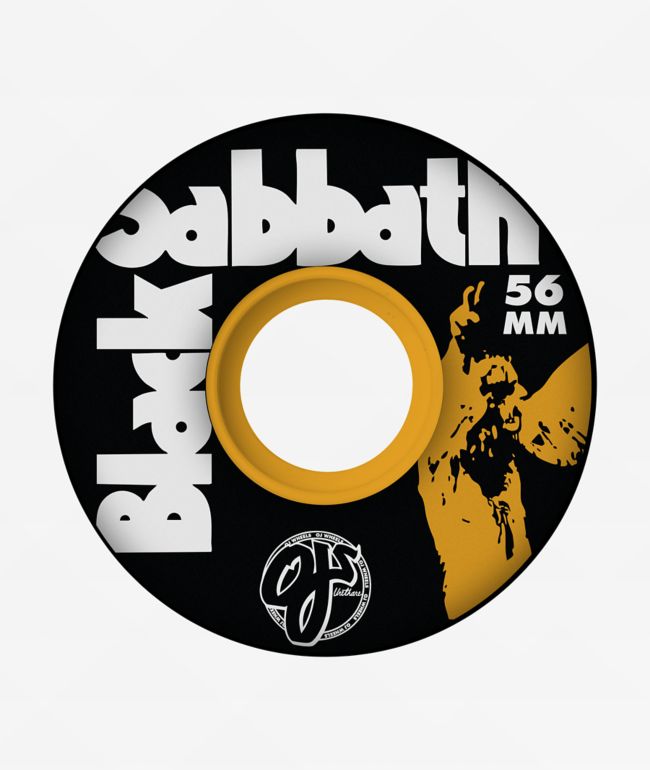 OJ x Black Sabbath Paranoid Chubbies 56mm 99a Black Skateboard