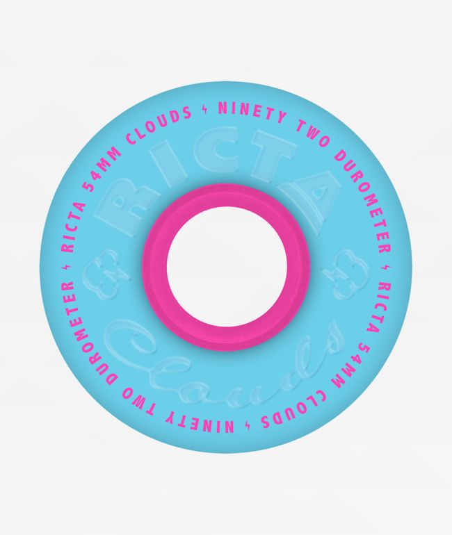 Ricta Clouds 54mm 92a Blue & Pink Skateboard Wheels - Ricta Wheels