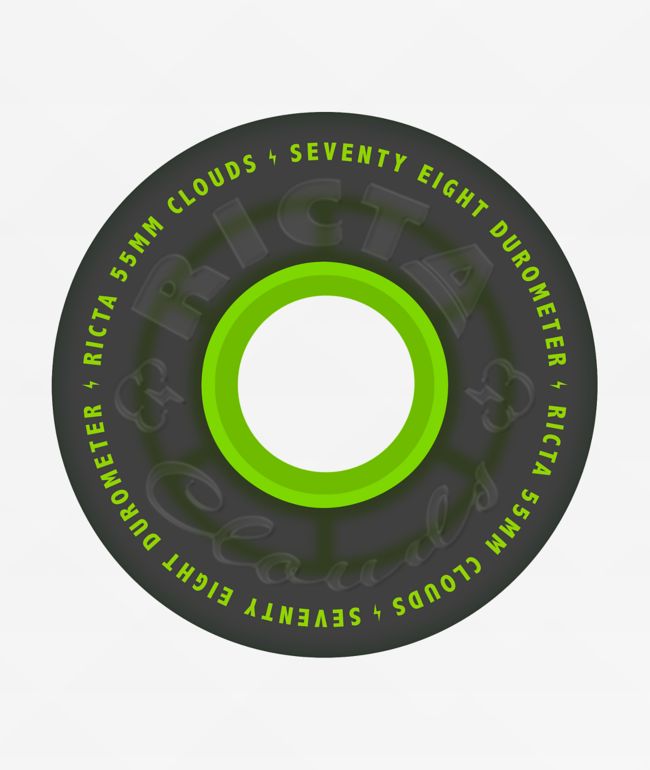 Ricta Clouds 55mm 78a Transparent Black & Green Cruiser Skateboard Wheels - Ricta Wheels