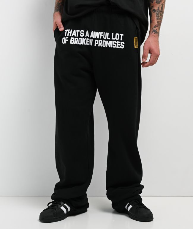 Broken Promises x That's A Awful Lot Of Cough Syrup Classic Black Sweatpants - Broken Promises