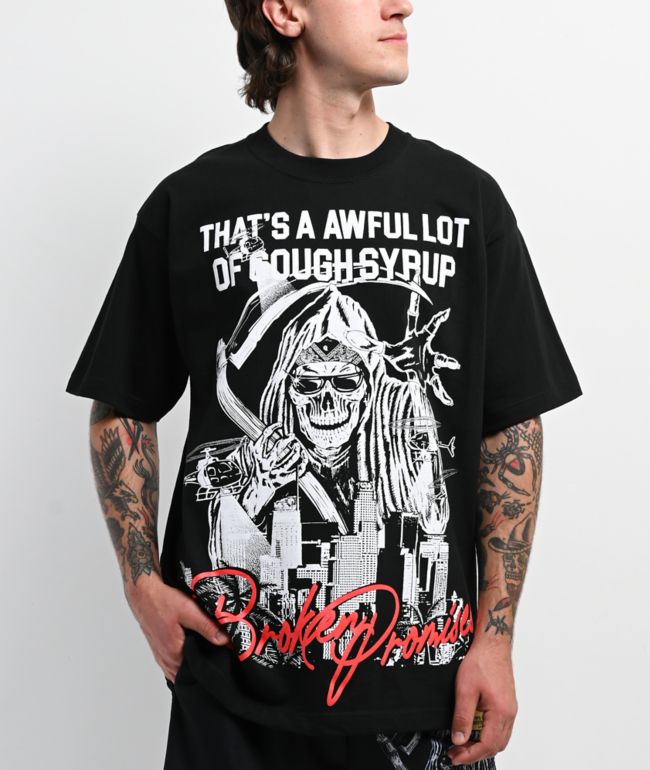 Broken Promises x That's A Awful Lot Of Cough Syrup Ghetto Bird Black T-Shirt - Broken Promises