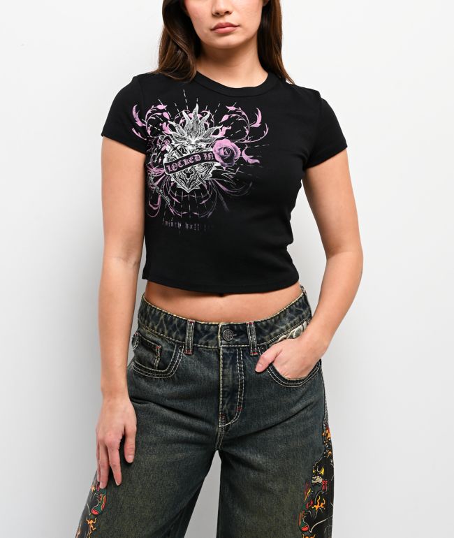 Ninth Hall Locked In Black Crop T-Shirt - Ninth Hall