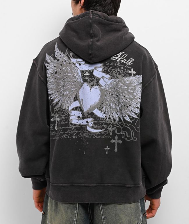 Ninth Hall Sacred Feathers Black Hoodie | Zumiez