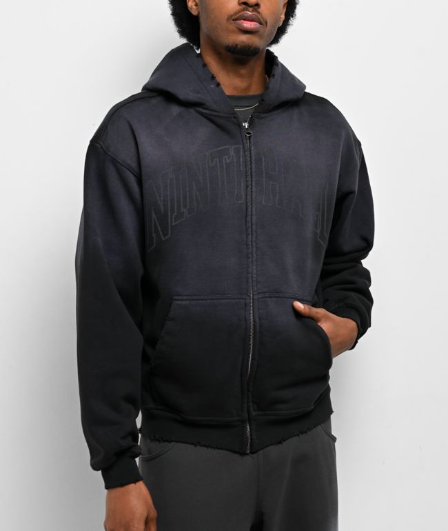 Ninth Hall Art Department Black Wash Zip Hoodie - Ninth Hall