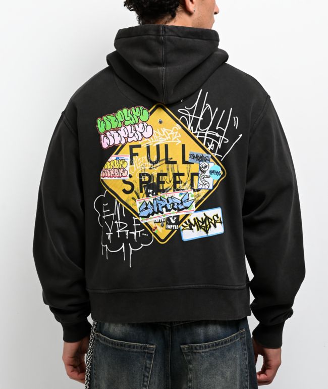 Ninth Hall Venom Black Wash Zip Hoodie | Zumiez