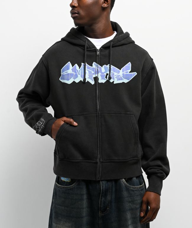 Ninth Hall Venom Black Wash Zip Hoodie | Zumiez