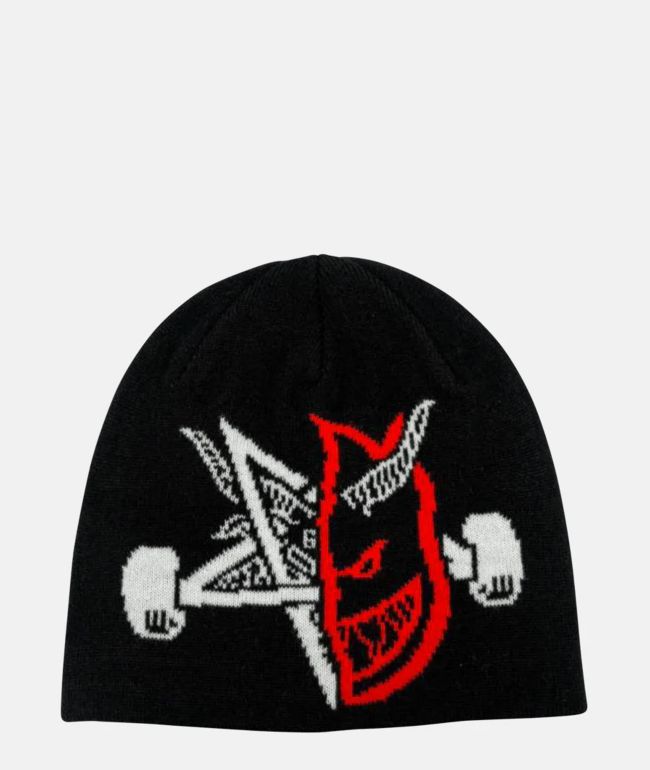 Thrasher x Spitfire Thrash & Burn Black Skully Beanie - Thrasher