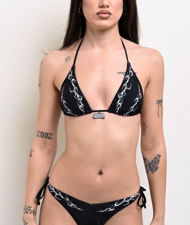 Broken Promises Cybersigilism Black Triangle Bikini Top - Broken Promises