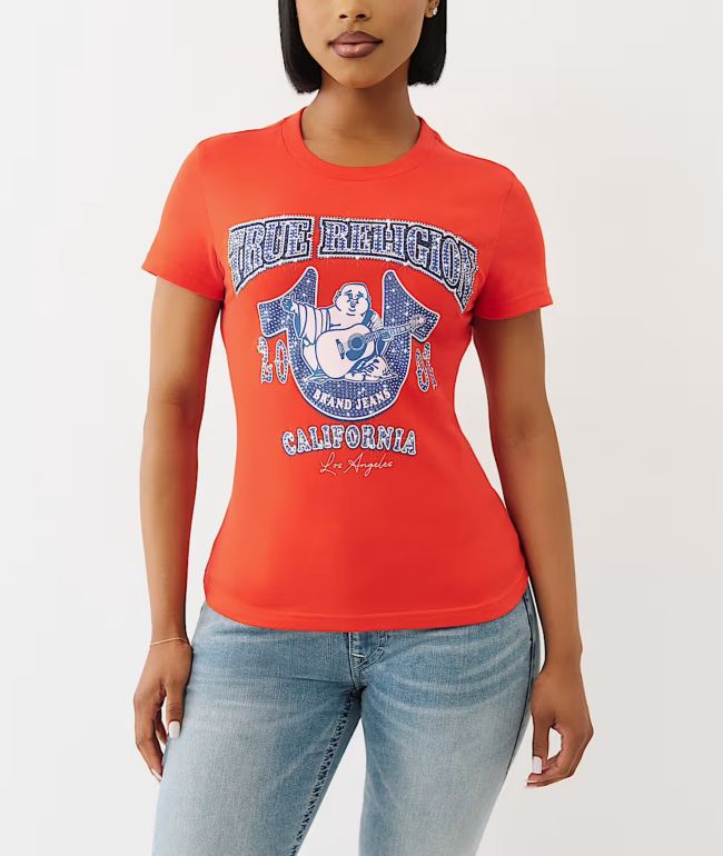 True Religion Crystal Buddha Scarlet T-Shirt - True Religion