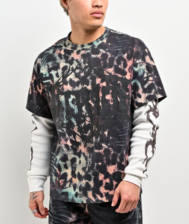 Vitriol Spawn Leopard 2fer Black & White Long Sleeve T-Shirt - Vitriol