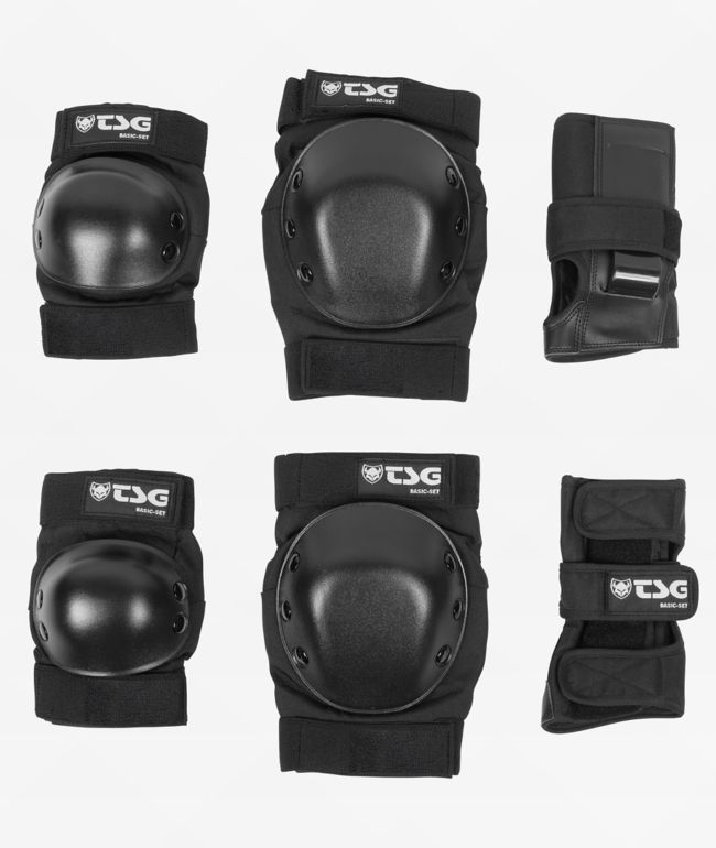 TSG Basic-Set 3 Pack Black Skate Pads - TSG