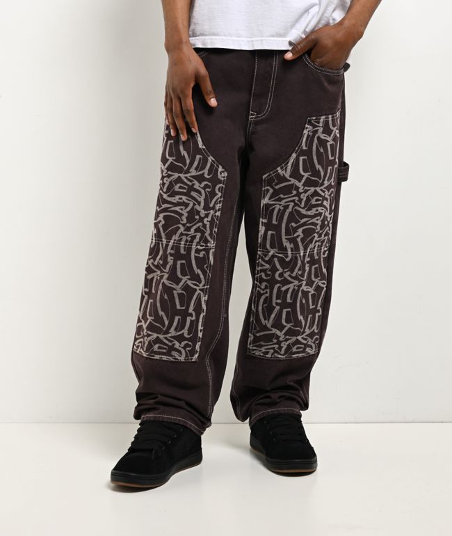 Ninth Hall Ambush Painter Brown Wash Loose Fit Carpenter Pants - Ninth Hall