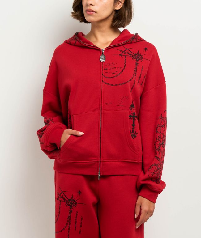 Vitriol Lenexa Red Zip Hoodie - Vitriol