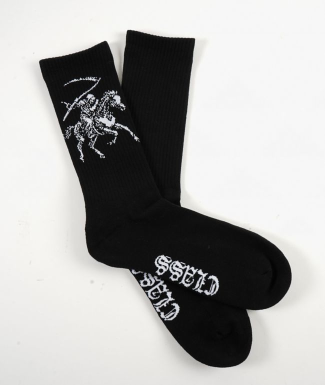 Lurking Class by Sketchy Tank Pale Horse Black Crew Socks - Lurking Class by Sketchy Tank